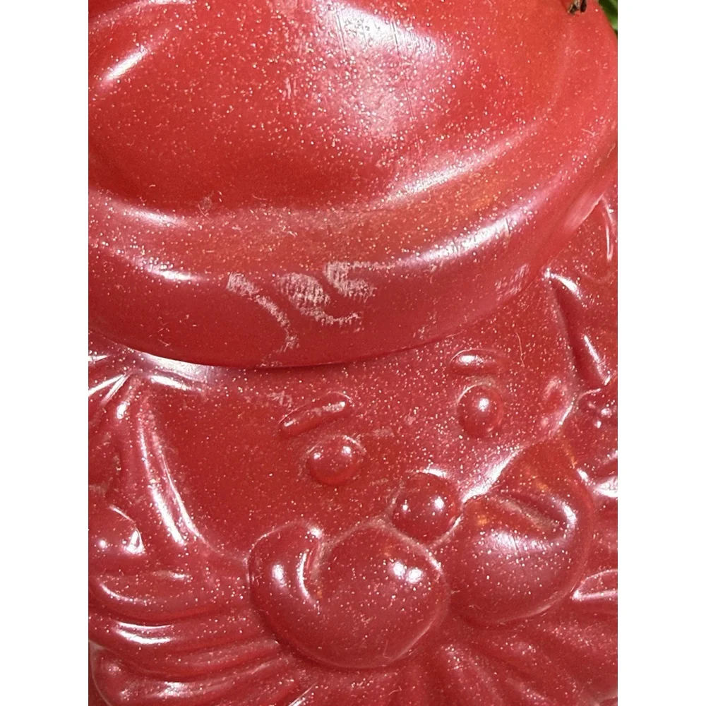Vintage PackerWare Santa Claus Red Sparkle Plastic Blow Mold Cookie Jar Storage